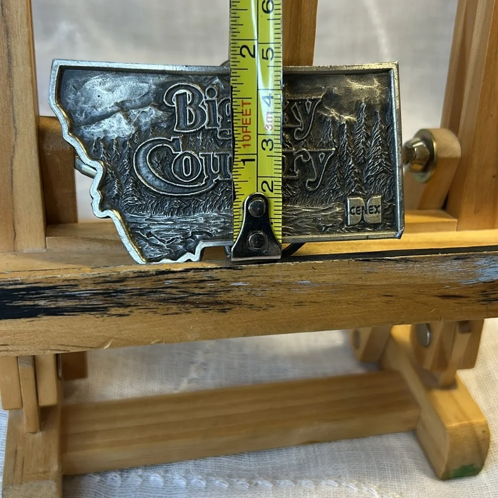 Big Sky Country Montana vintage belt buckle made in USA